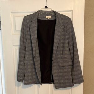 Elan Black and White Checkered Blazer with ROCK studs
